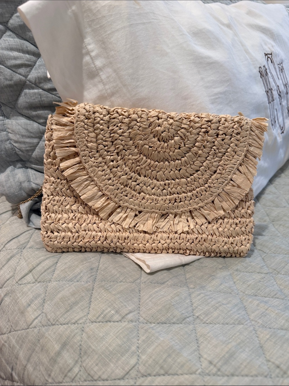 J.Crew woven clutch
